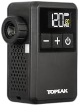 Topeak E-Booster Digital Mini – Portable Electric Bike Pump with Digital Display, 120 PSI Max Pressure, USB-C Rechargeable, Presta & Schrader Compatible, Auto Stop, Storage & Waterproof Bag (TDP-E02)