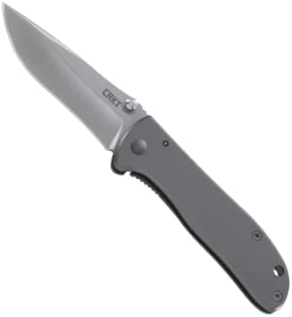 CRKT Drifter EDC Folding Pocket Knife: Everyday Carry, Gray Ti Nitride Blade, Thumb Stud Opening, Stainless Steel Handle, Pocket Clip 6450S