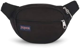 JanSport Fifth Avenue Fanny Pack Crossbody Bags for Women, Men - Stylish, Durable Waist Bag with Adjustable Belt, Main Zippered Pocket, Quick Stash Pocket, Travel Essentials, Black