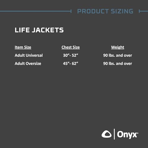 Onyx Kayak Fishing Life Jacket – USCGA PFD/Life Jacket with Multiple Pockets, High-Back Design & Adjustable Straps for Paddle Sports & Fishing