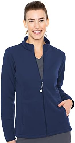 Med Couture Layers Performance Fleece Scrub Jacket for Women