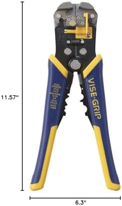 IRWIN Vise-Grip Wire Stripper, 2 Inch Jaw, Cuts 10-24 AWG, ProTouch for Comfort, Blue (2078300)