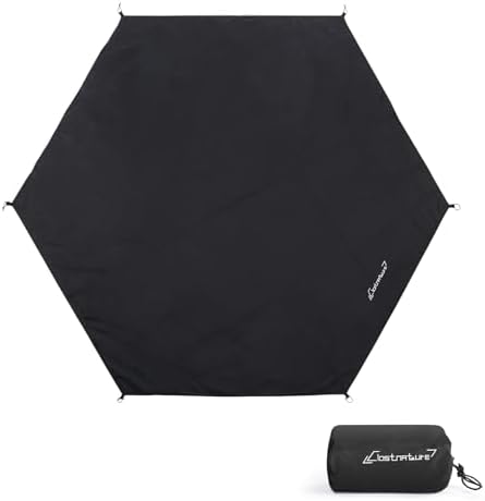 Clostnature 10/12FT Hexagonal Tent Footprint, Waterproof Camping Tarp