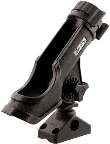 Scotty 230-BK-QUAD Powerlock Rod Holder with 241 Side/Deck Mount, Black
