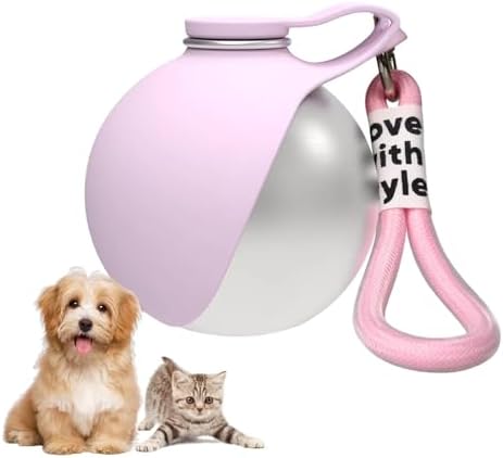 2in1 Portable Dog Water Bottle Portable,10oz Stainless Steel Leak Proof Pet Water Bottle Portable Dog Water Bottle Silicone Bowl,Outdoor Travel Water Bottle for Dogs Walking Hiking Camping, Blue
