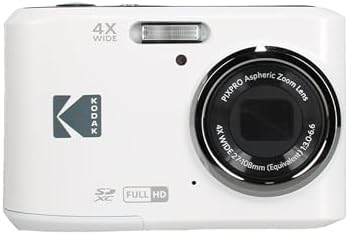 Kodak PIXPRO FZ45 4X Zoom Camera (White) (FZ45WH) + Cleaning Cloth Bundle