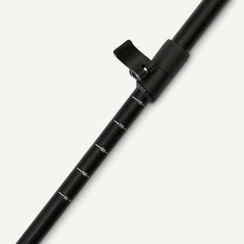 Amazon Basics Trekking Poles, Lightweight Collapsible Hiking Sticks with Quick Lock, EVA Grip & All-Terrain Accessories, Adjustable Aluminum, Black, 53in