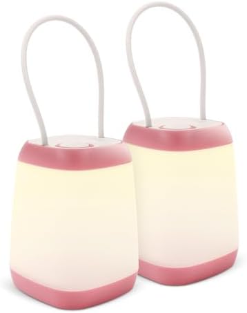 EXTRASTAR 2 Pack LED Battery Operated Lights, Portable LED Tent Lantern, IPX4 Water Resistant, 3 Modes for Backpacking Camping Hiking Emergency Light, Lamp for Outdoor and Indoor