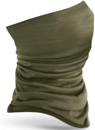 Merino Wool Neck Gaiter - 100% Merino Wool Mask, Breathable Quick-Dry Warmer for Skiing, Hiking and Outdoor Activities
