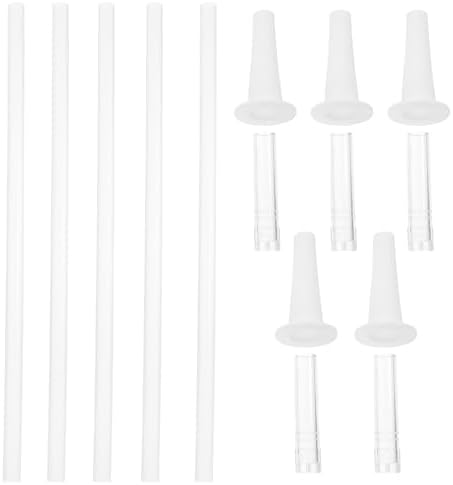BESPORTBLE 5 Sets Reusable Sports Water Bottle Straws with Silicone Connector and PP Tube Straight Replacement for Household Bottles Portable Drink Dispenser Accessories