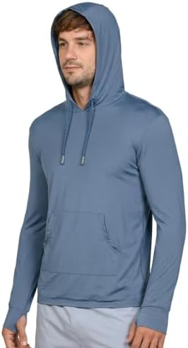 INGEAR Sun Shirts for Men - Lightweight SPF 50+ UV Protection Hoodie with Pocket for Fishing, Running, Hiking, Swim Rashguard Marina Blue
