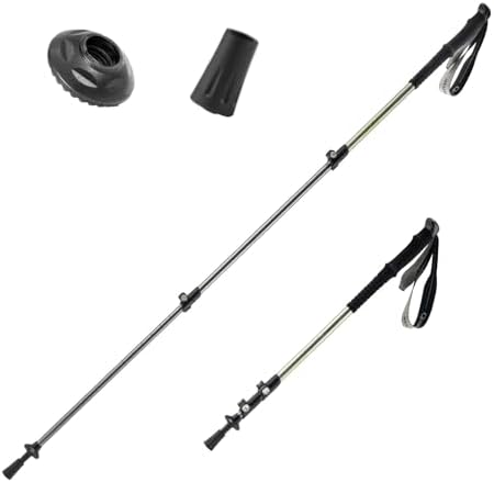 Ultralight Trekking Pole, Collapsible Hiking Pole with EVA Grip & Carbon Tip, 6061 Aluminum, Adjustable 62-135cm for Hiking Camping, 1 Stick