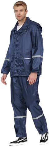 Classic Rain Suits for Men Waterproof Durable Rain Gear with Reflective Strip Rain Jacket Pants for Golf Camping