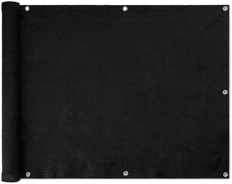Amazon Basics Privacy Screen Fence for Outdoor Patios, Pools, Balconies, Weather-Resistant, 3 x 10 ft, Black, 1-Pack