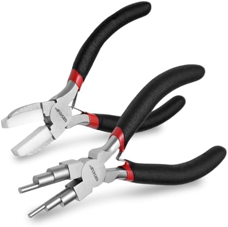 WISEUP Jewelry Pliers Set - 6 in 1 Bail Making Plier, Making Nylon Plier