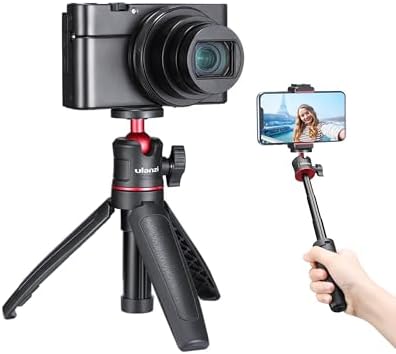 MT-08 Black Mini Tripod for Camera, 1/4" Screw Universal Tripod
