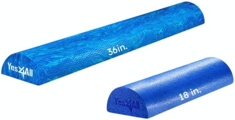 Yes4All Soft-Density Half PE Foam Roller 18 inch for Tissue and Muscle Massage, Back, Legs + Yes4All Medium-Density Half EVA Foam Roller 36 inch for Physical Activities & Muscle Massage