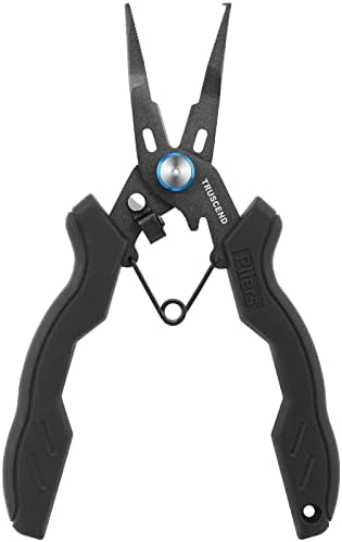 TRUSCEND Easy Use Fishing Pliers with Line Cutter, Stainless Steel Fishing Tools, Muti-Function Hook Remover and Split Ring Plier Set, Spring-Loaded Jaws & Ergonomic Grip, Fishing Gear Gifts for Men