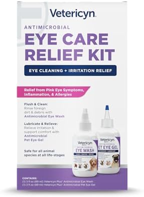 Vetericyn Pet Eye Care Kit | 2-Step Pet Eye Care Kit, Dog and Cat Eye Wash to Flush Irritated Eyes and Pet Eye Gel to Lubricate. Gentle and Safe for All Animals.