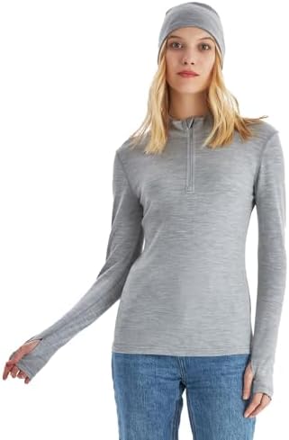 Merino Protect 100% Merino Wool Base Layer Women Thermals Underwear Lightweight Soft Long Sleeve Shirt for Hiking Skiing