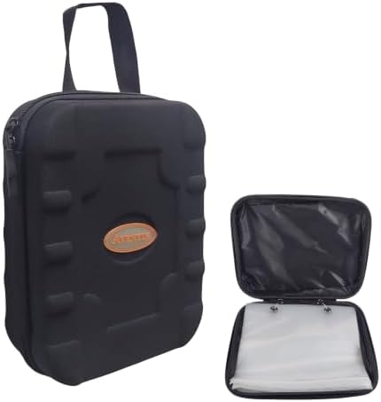 Aventik Fishing Tackle Binder Hard EVA Shell Cover Fishing Bait Organized Storage Saltwater Resistant Fishing Tackle Storage Bag(black)