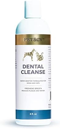 Petscy - Dental Cleanse, All-Natural Cat & Dog Tartar Remover for Teeth, Cat & Dog Water Additive for Dental Care, Suitable for All Ages, Breeds & Sizes, 8 Oz