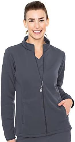 Med Couture Layers Performance Fleece Scrub Jacket for Women