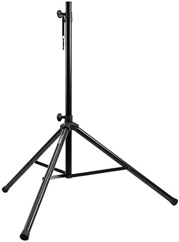 Amazon Basics Adjustable Height Tripod Speaker Stand, Sturdy Steel, Holds up to 99.2 lbs, 52" to 73", Black