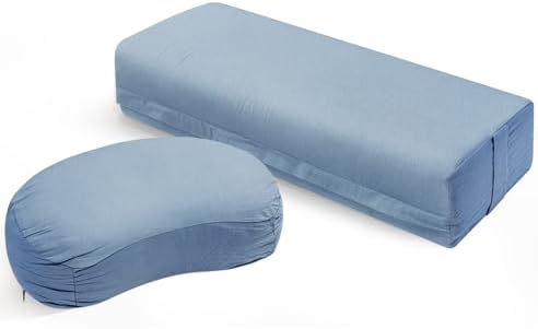 2 PCS Yoga Bolster Pillow, Rectangular Yoga Bolster Meditation Cushion with Removable Cover, The Head Pillows for Various Yoga Poses