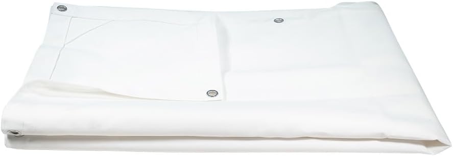 8' x 10' White Canvas Tarp 12oz - Water Resistant & Breathable - Heavy Duty Tarps - Multipurpose Tarpaulin Cover for Camping Tent