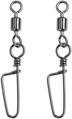 QISHUO Barrel Stainless Snap Swivels Strength Saltwater Lure Connector Fishing Steel Clips Fishing Swivel Rolling Black Nickel