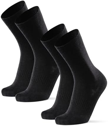 DANISH ENDURANCE Hiking Liner Socks, 2 & 4-Pack, Black, Medium
