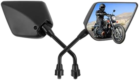 DREAMIZER Universal Motorcycle Mirrors for Handlebars 2PCS Black ATV Mirrors for Handlebars Compatible with Scooter Moped Sportsman Dirt Bike Cruiser 4 wheeler and More