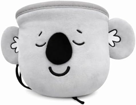 Chalk Bag for Rock Climbing - Bouldering Chalk Bucket with Quick-Clip Belt, Zipper Pocket and Brush Holder - Koala