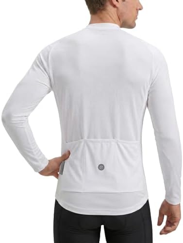 ROCKBROS Men's Long Sleeve Cycling Jersey Breathable Lightweight Bike Shirt Moisture Wicking Reflective 3 Pockets Half Zip