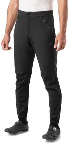 ROCKBROS Winter Cycling Pants for Men Thermal Fleece Lined Mountain Bike Pants Universal Fit Cycling Pants for Cold Weather