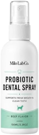 Milolabco Probiotic Spray for Dogs Teeth, Advanced Oral Care Spray with Probiotic Formula for Fresh Breath & Cleaner Teeth, Daily Dog Teeth Care Spray, No Brushing Needed
