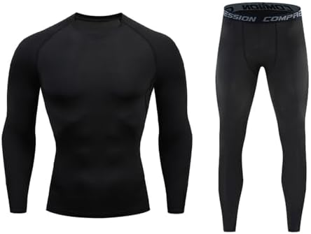 Men's fitness suit quick drying printed leggings long sleeved high stretch training pants sports two-piece set