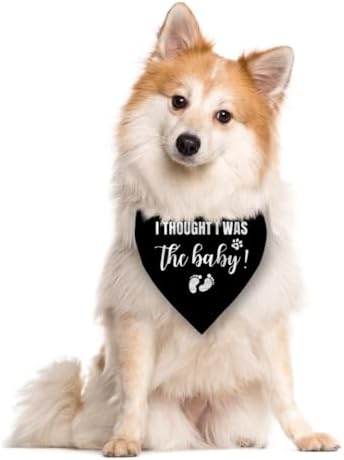 I Thought I Was The Baby Dog Bandana - Pregnancy Announcement Triangle Scarf for Large Dogs (L)