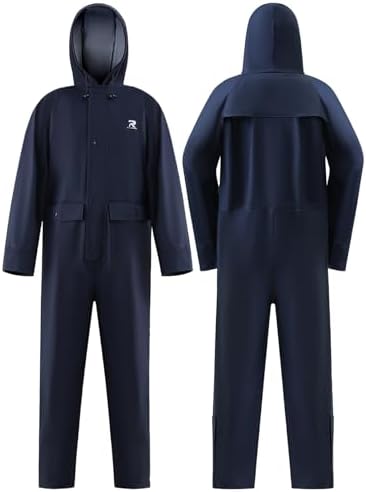 RainRider Rain Suits for Men Women Waterproof One Piece Rain Jacket & Pant Workwear Coverall