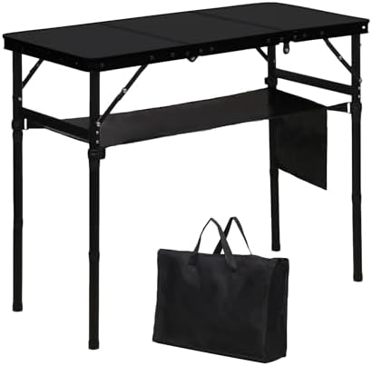 LOFTEY 3 ft Folding Camping Table, Portable Camp Table, Adjustable Height