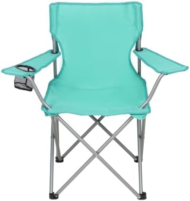 Four-Legged Folding Camping Chair (with Cup Holder), Sea Green