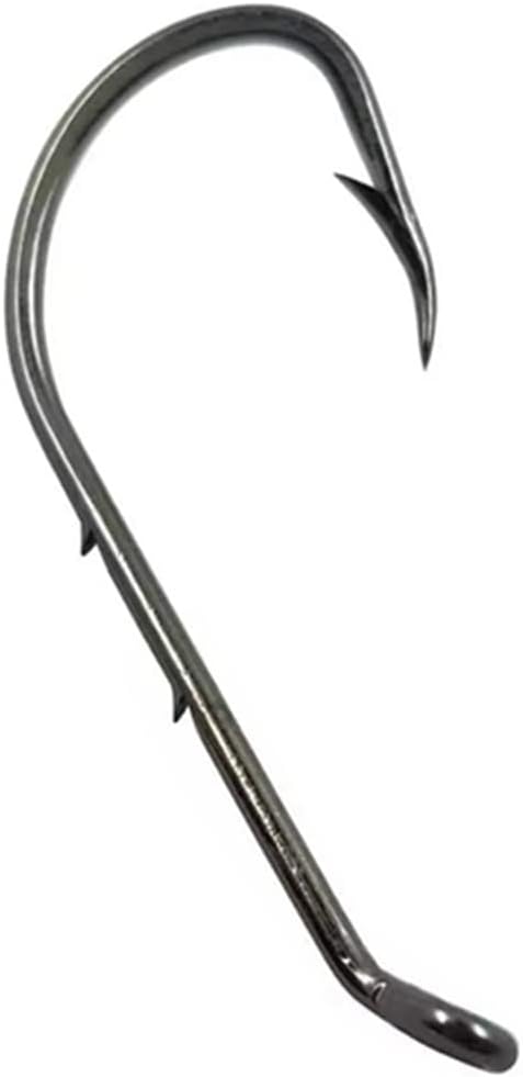 Baitholder Offset Fishing Hooks 100pcs Barbed Shank Down Eye Hooks