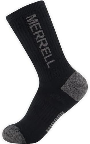 Merrell Unisex Moab Hiking Crew Socks, Full Cushion Sock for Heavy-duty Trails