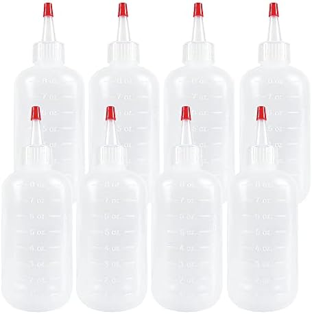 8 Pack 8 Ounce Plastic Squeeze Bottles With Caps Plastic Small Dispensing Bottles Crafts, Art, Glue, Kitchen