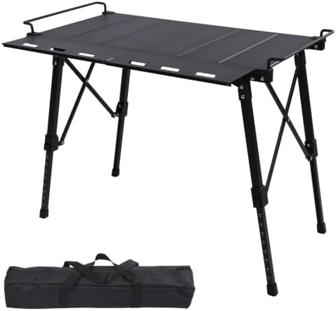 Aircity Folding Camping Table, Portable Aluminum Table, Adjustable Height