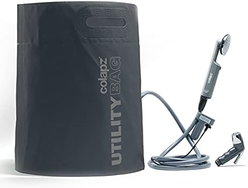Colapz 12V Camping Shower Portable - High Pressure Outdoor USB Rechargeable Camping Shower - Kit with 9 Gallon Water Bag - Van Life RV Beach Hiking Dog Washing