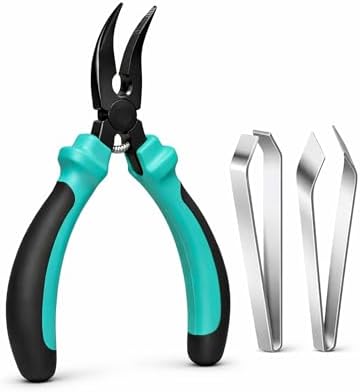 Fish Pin Bone Pliers & Tweezers Set – Serrated Jaw Plier with Flat & Slant Tweezers, Rust-Resistant Deboning Tools for Salmon, Trout & Seafood