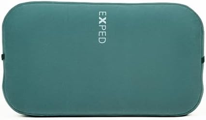 Exped Mega Pillow - Lightweight Inflatable Camping Pillow with Washable Cover & Adjustable Comfort for Neck Support in Backpacking & Van Adventures (52 x 32 x 12cm), Cypress