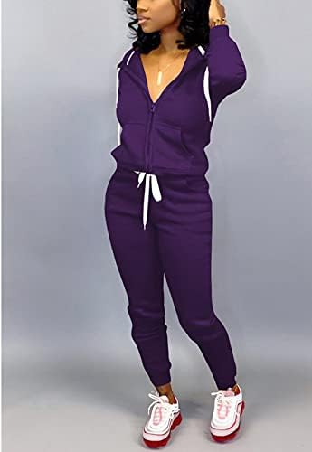 Mrskoala Two Piece Outfits for Women Tracksuit Sweat Suits Workout Jogging Sets Loungewear with Pocket Wine Red XXL